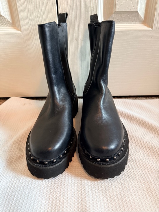 Vince Camuto Shoes - Vince Camuto Black Platform Chelsea Boots with Studded Lug Sole